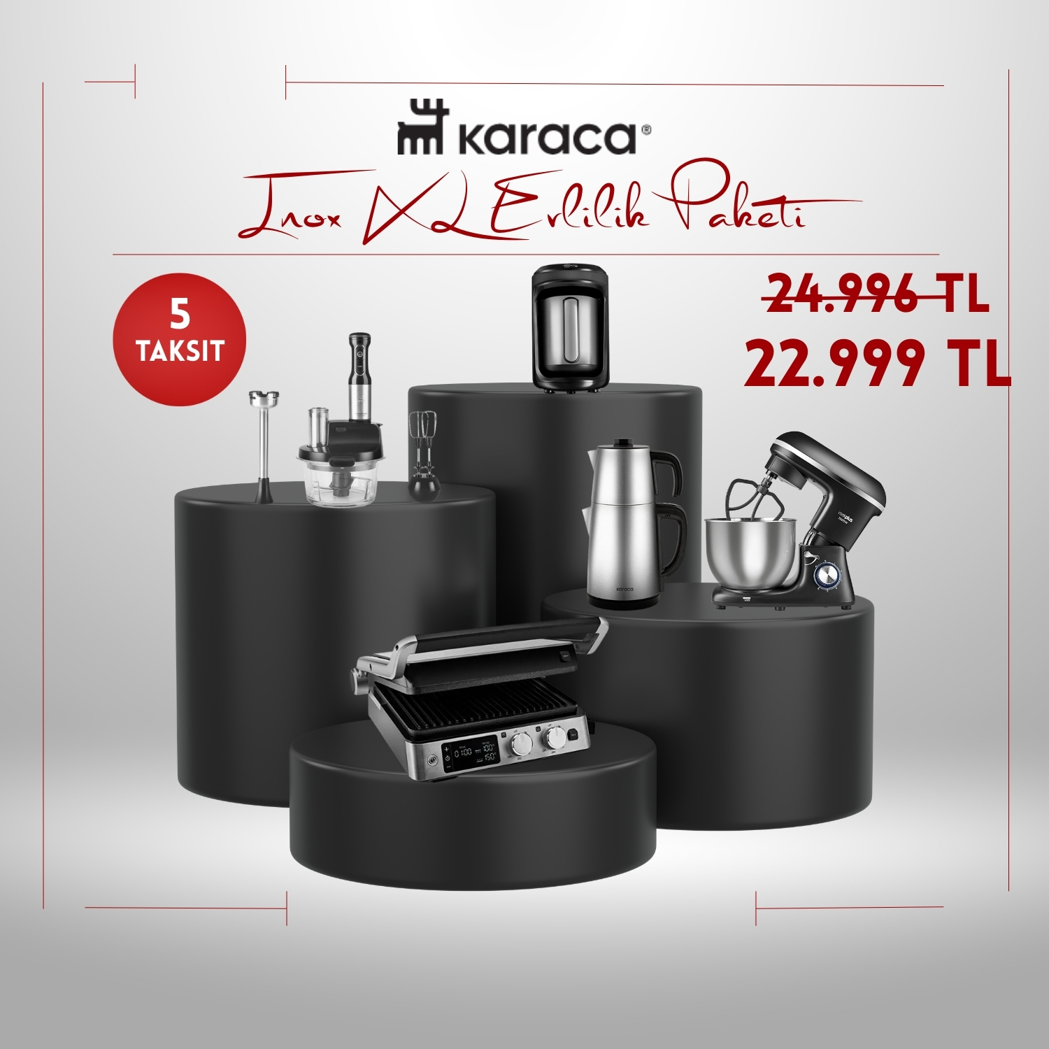 Inox Küçük Ev Aletleri Evlilik Paketi