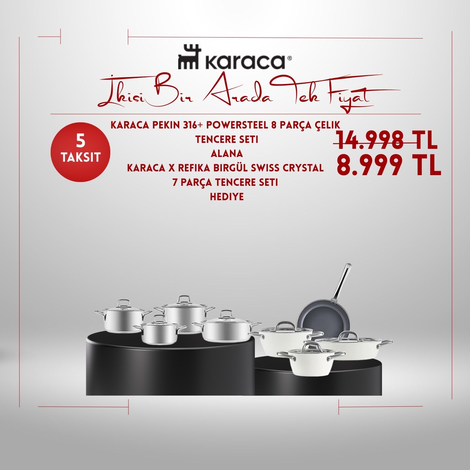 Powersteel Tencere Seti Alana Swiss Crystal Tencere Seti Hediye